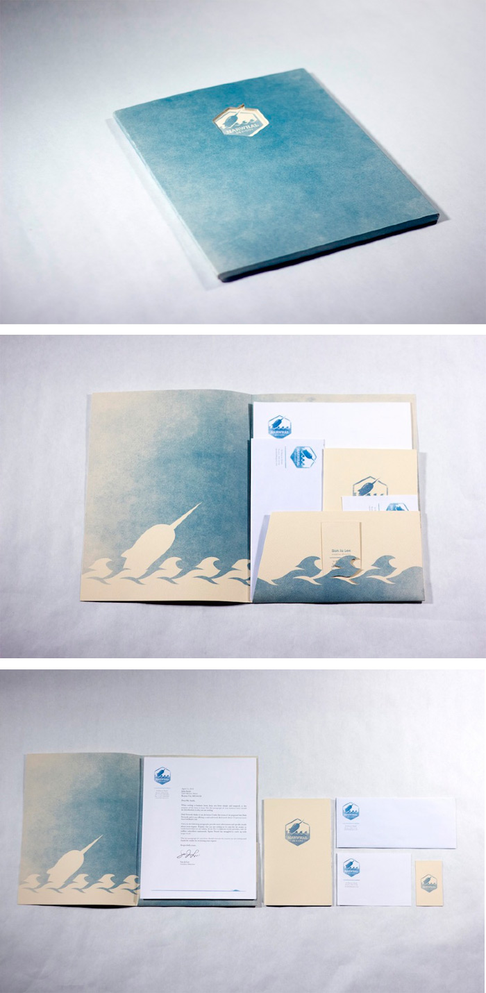 Sun Ju Lee, Enrique Alvarado, Alex Revson and Dawn Sutton / Student work - brand identity & collateral - Narwhal Designs