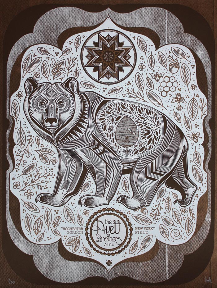 David Hale / Screen printed gig poster - Avett Brothers