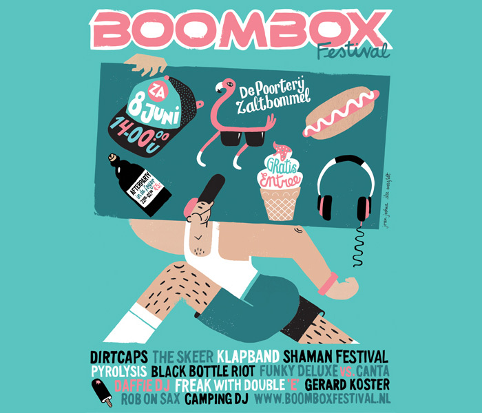 Ilse Weisfelt & Joren Joshua / Illustration & poster design - Boombox Festival