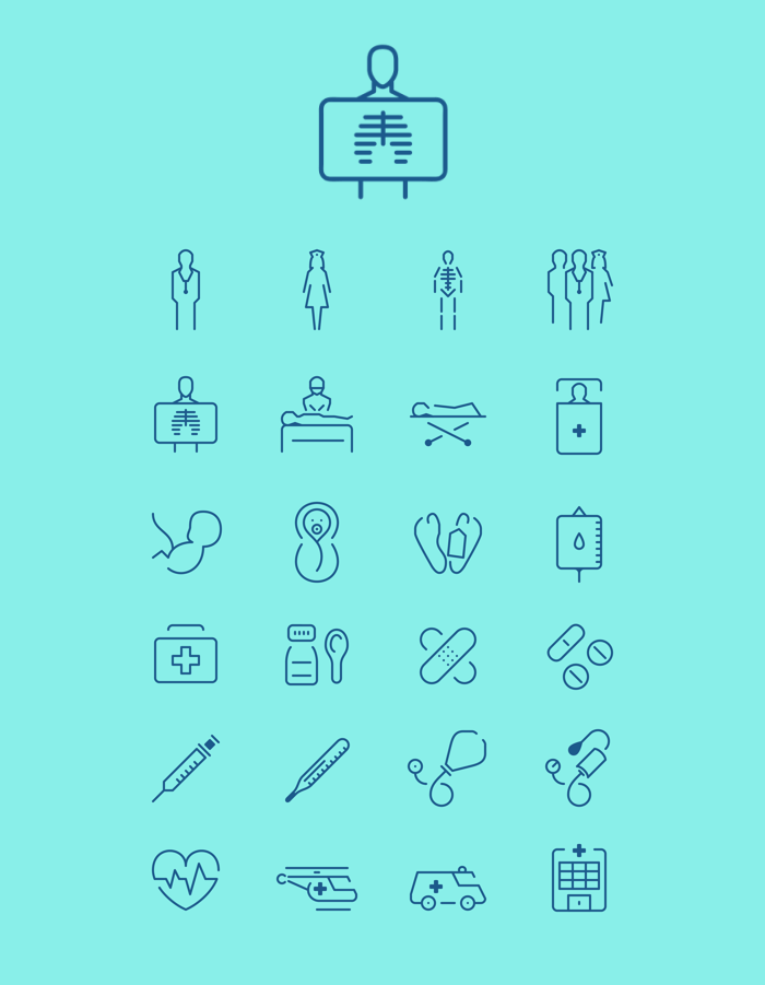 Wojciech Zasina & Michał Jawiński / "In The Hospital" icon set