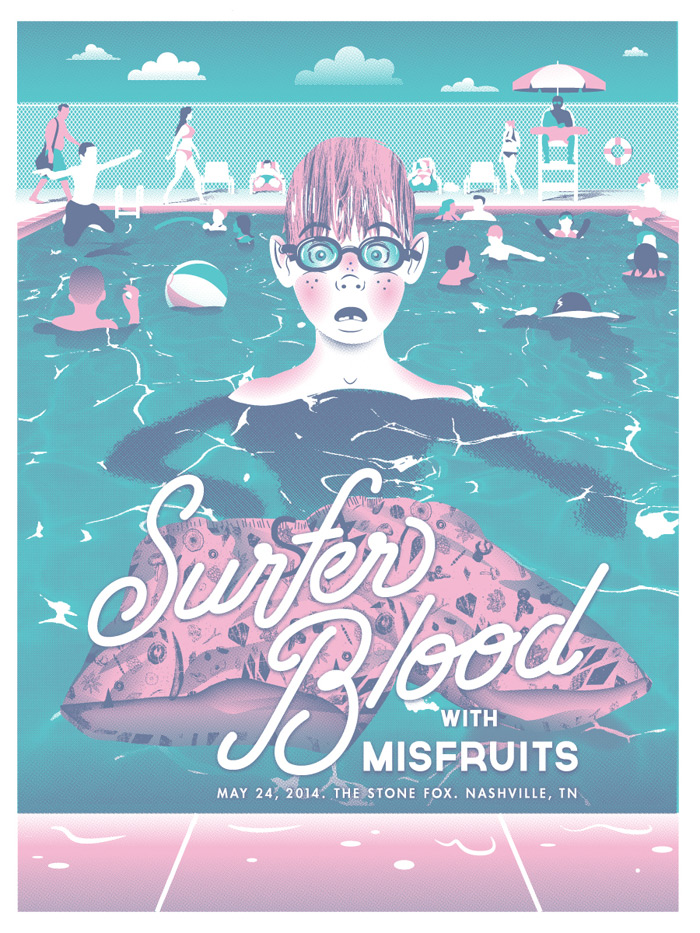 Tim Cook / Illustration, hand-drawn type & poster design - Surfer Blood