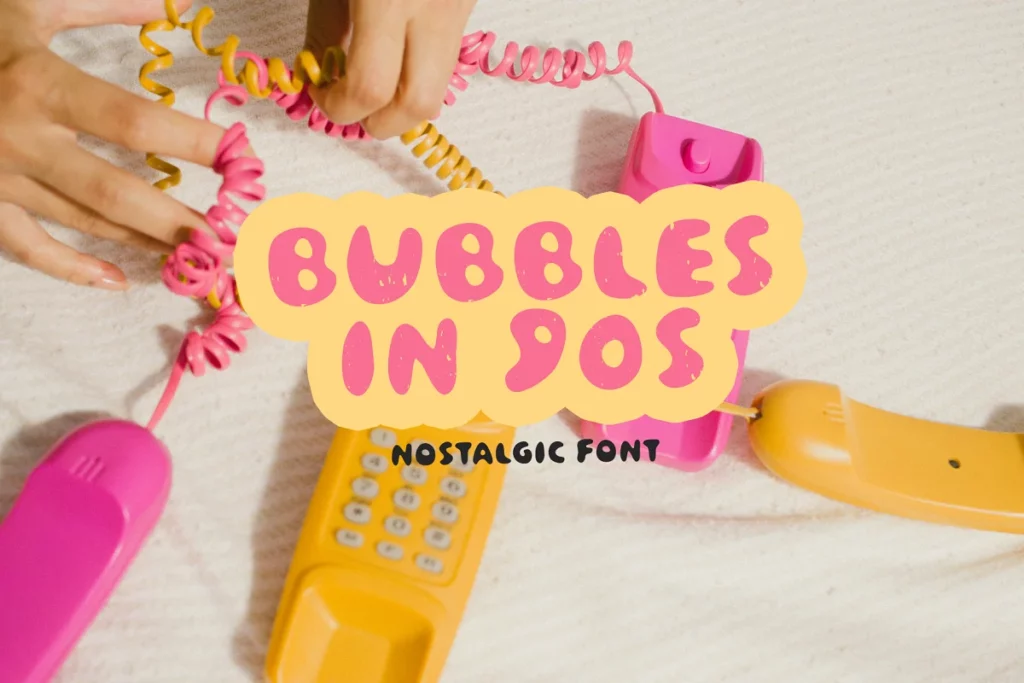 bubbles-in-nineties-90s-trendy-nostalgic-font-