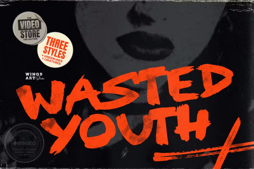 wasted youth 90s font