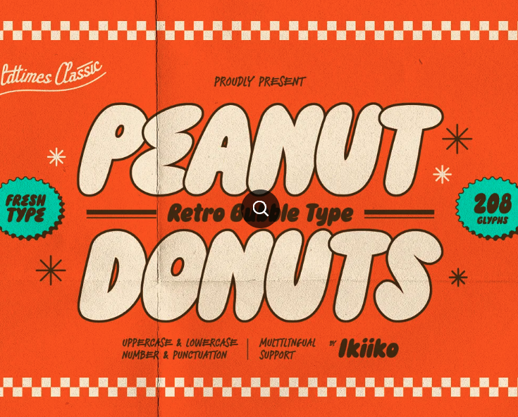 Peanut Donuts - Retro Bubble Type