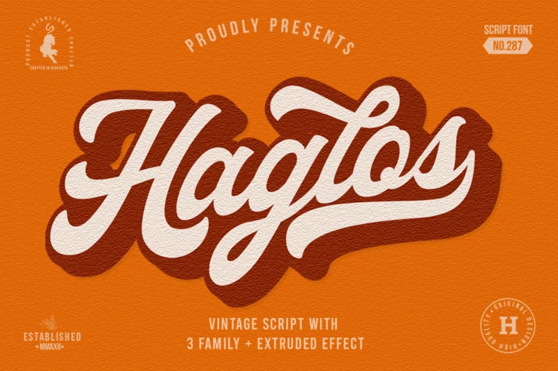 Haglos Retro Script Font