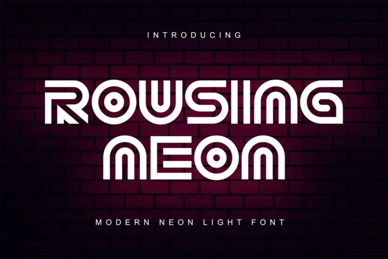 Rousing Neon | Modern Neon Light Font