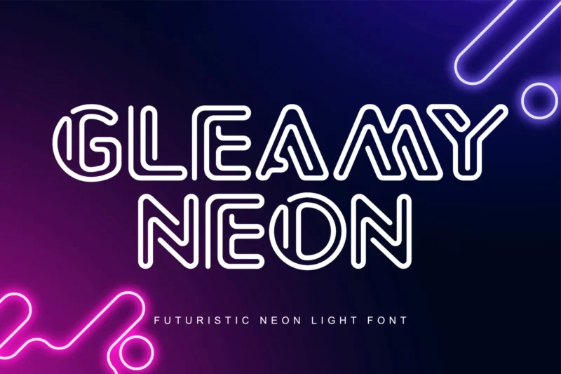 Gleamy Neon - Futuristic Neon Light font