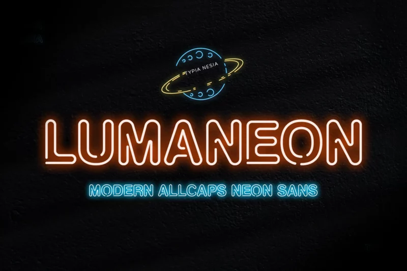 Lumaneon - Retro Neon Sign Sans Serif Font