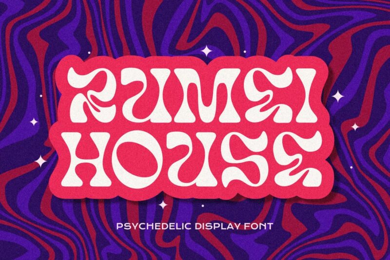 Rumei House - Psychedelic Display Font