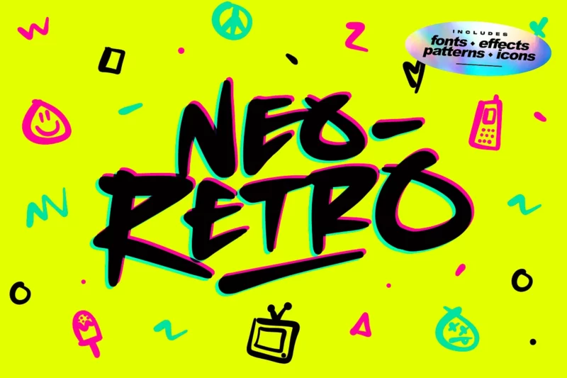 Neo-Retro Font + Extras