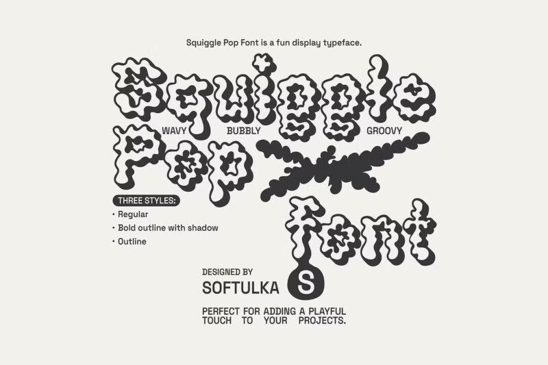 Squiggle Pop Font - Fun Display Type