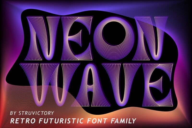 Neon Wave Retro Futuristic Typeface