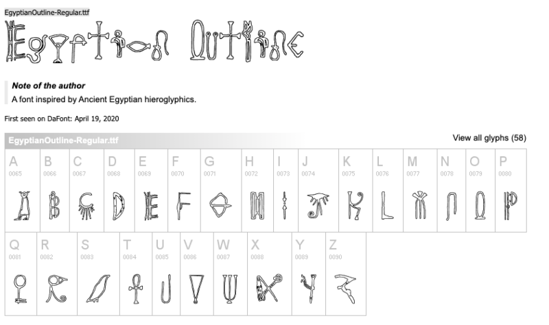 Toskanische Egyptienne Initialen Font