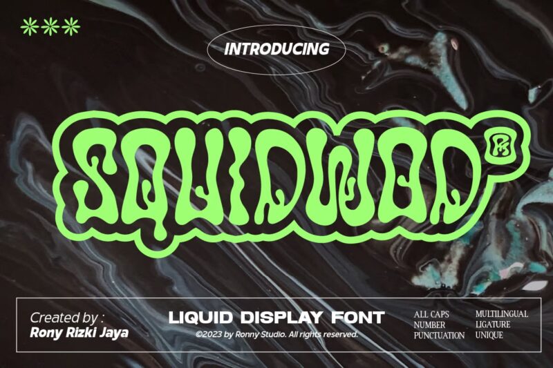 Squidwod - Liquid Display Font