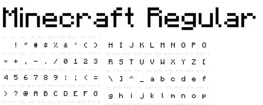 Minecraft Regular Font