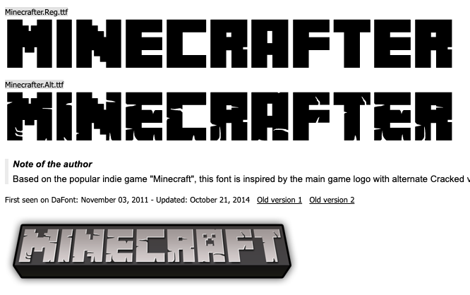 minecrafter alt font