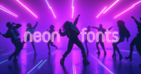 neon fonts thumbnail hereo