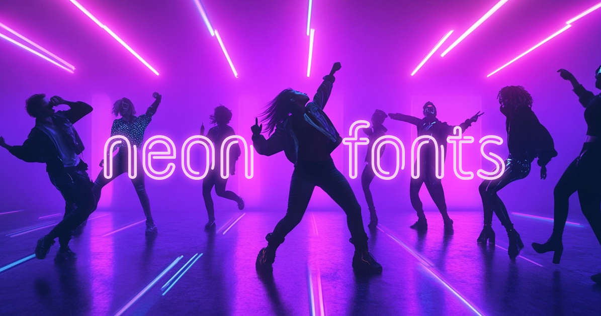 neon fonts thumbnail hereo