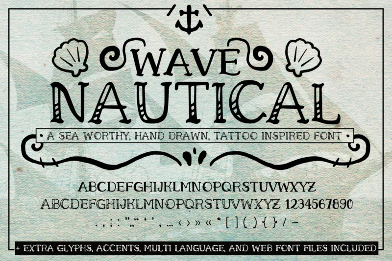 Wave Nautical Font