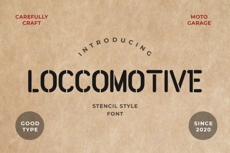 Loccomotive Stencil Font