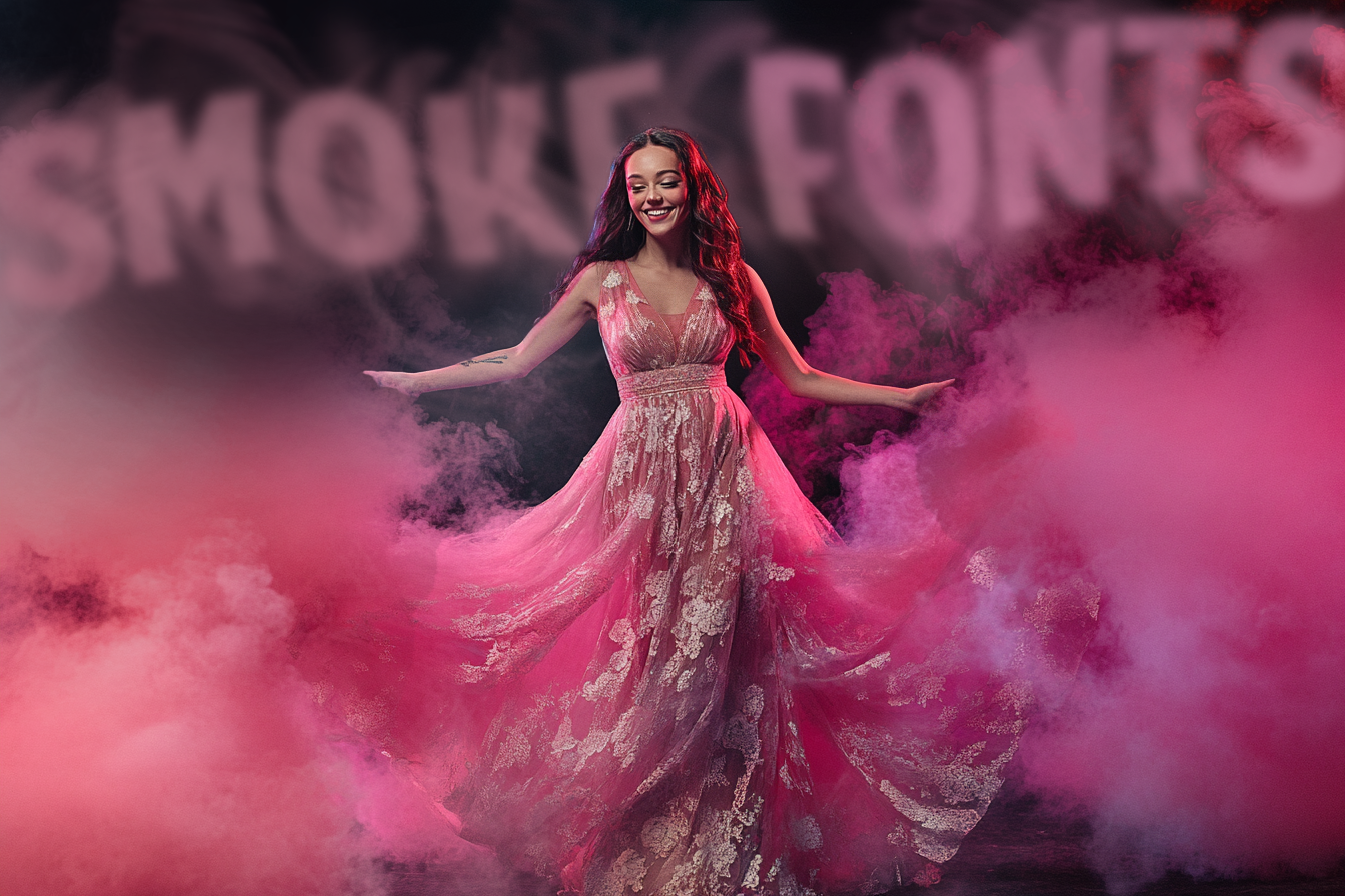 smoke fonts pink new