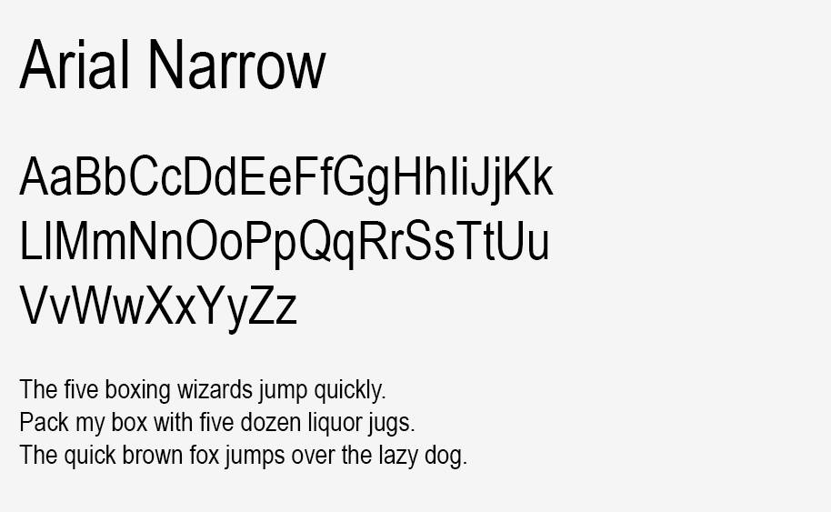 Arial Narrow