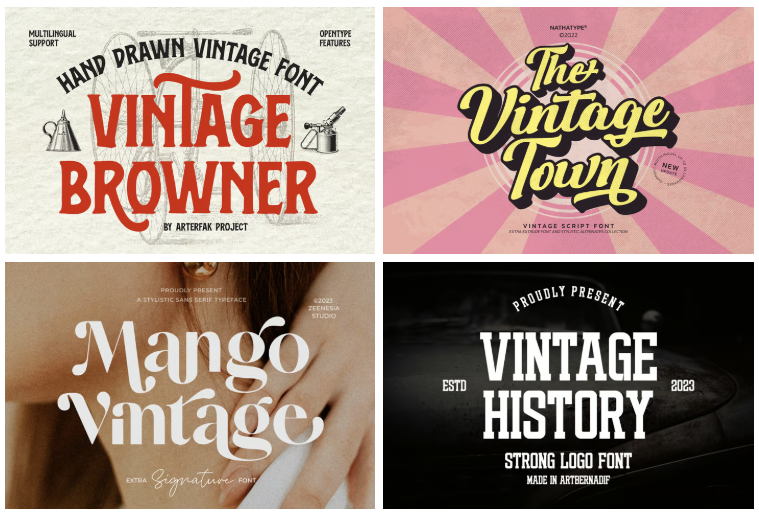 vintage fonts