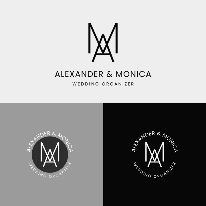 G&A - Dainty Wedding Monogram Logo Design Template