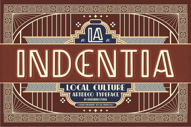 Indentia - Art Deco Typeface