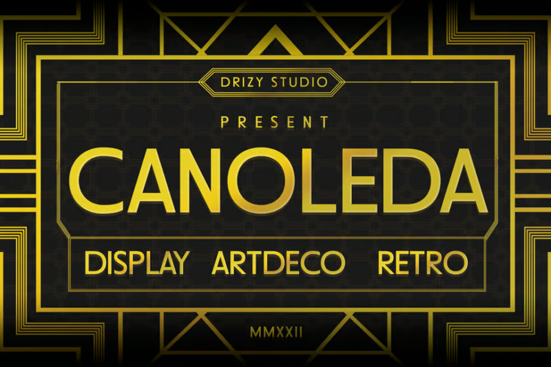 Canoleda - Geometric Art Deco Font