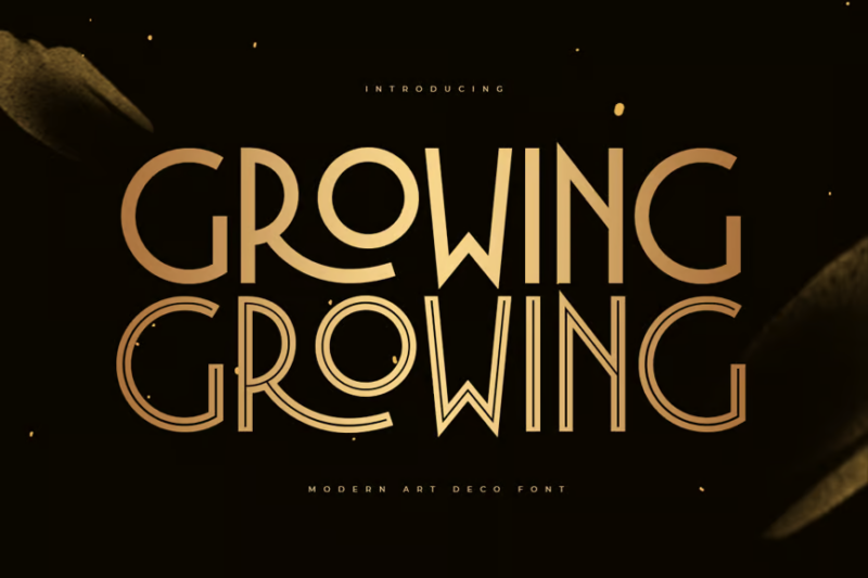 Growing - Luxury Modern Art Deco Font