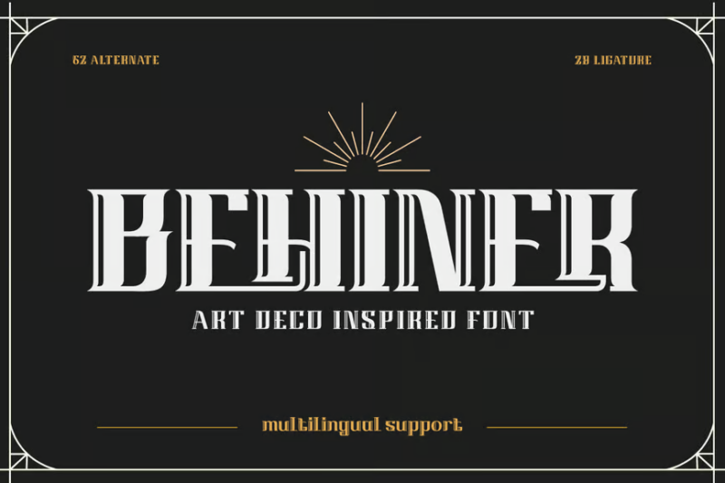 BEHINER | Art Deco Font