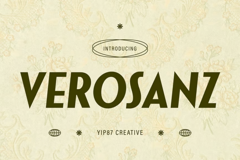 Verosanz - Vintage Italic Art Deco Sans Serif Font