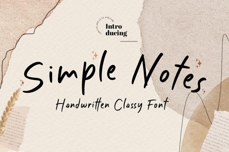 Simple Notes Business Instagram Font