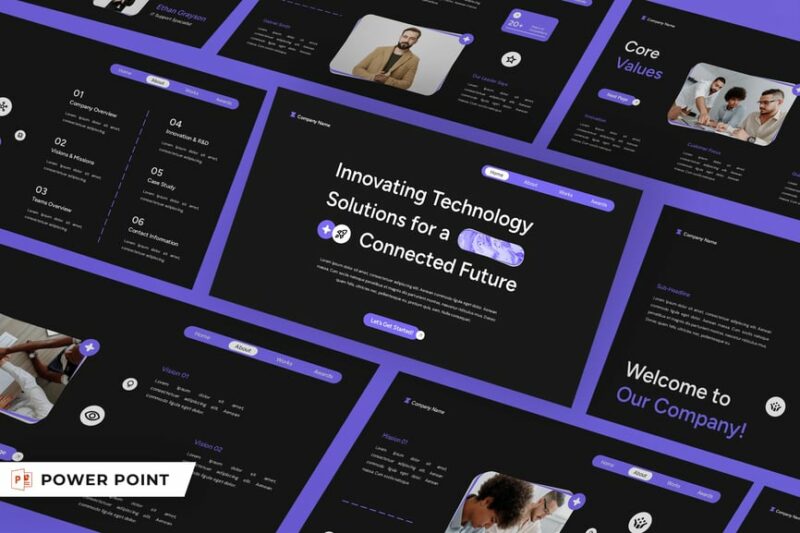 Black Purple Modern Technology Company Profile 006