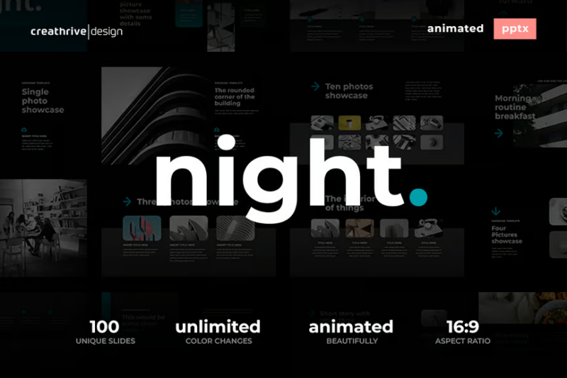 Night Animated PowerPoint Template