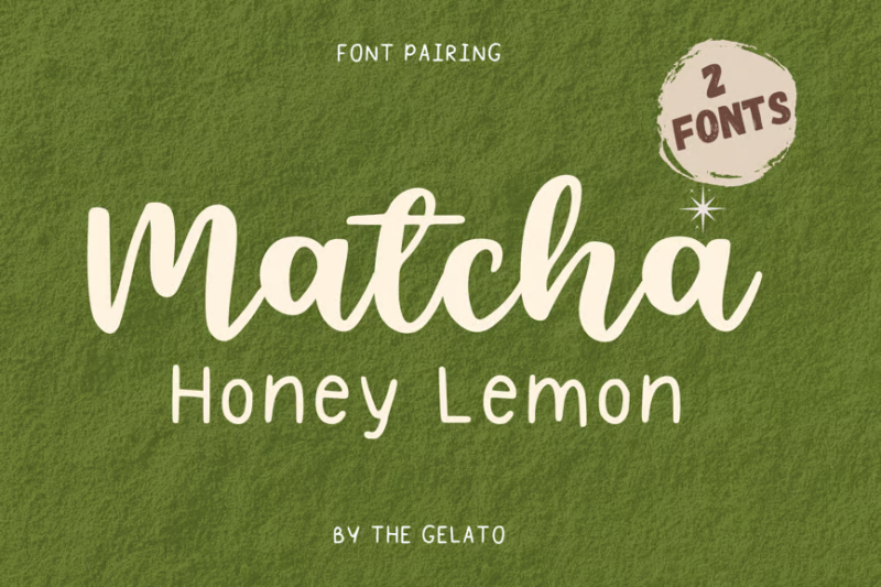 Matcha Honey Lemon Modern Calligraphy Font Duo