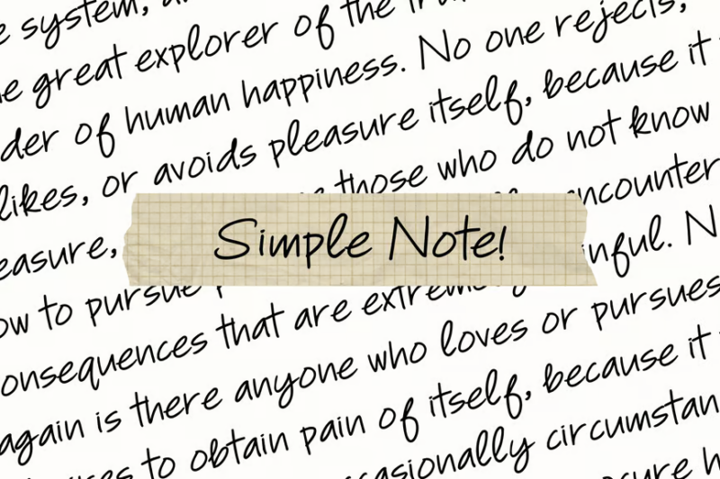 Simple Note - Note Handwritten Font