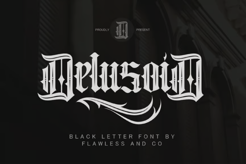 Delusoid - Blackletter Tattoo Font