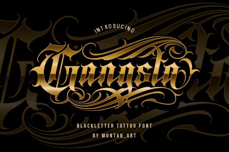 Gangsta Typeface | Tattoo Fonts