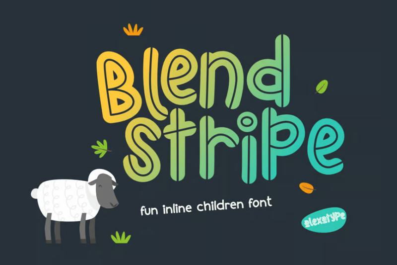 Blendstripe - Fun Inline Children Font