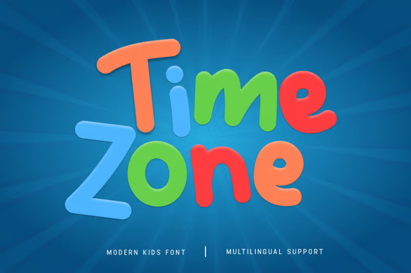 Time Zone - A Modern Kids Font