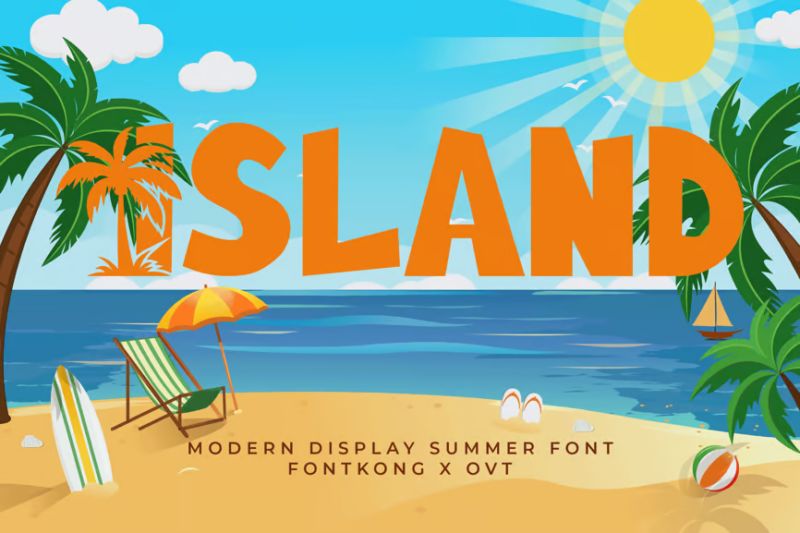 Island - Modern Display Summer Font