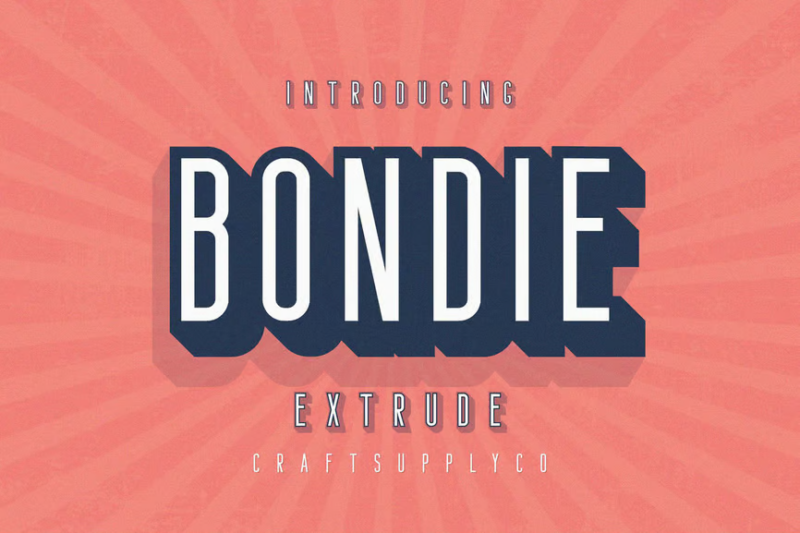 Bondie Extrude Font Family