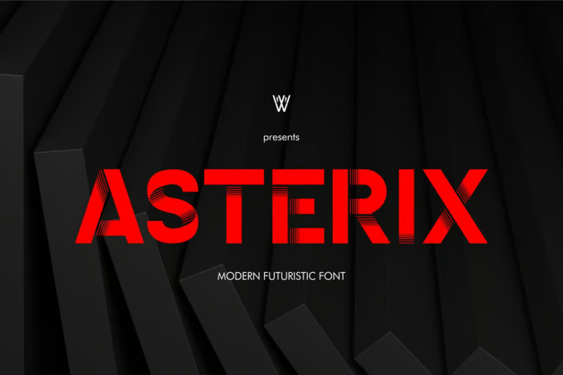 Asterix | 3D fonts | Futuristic