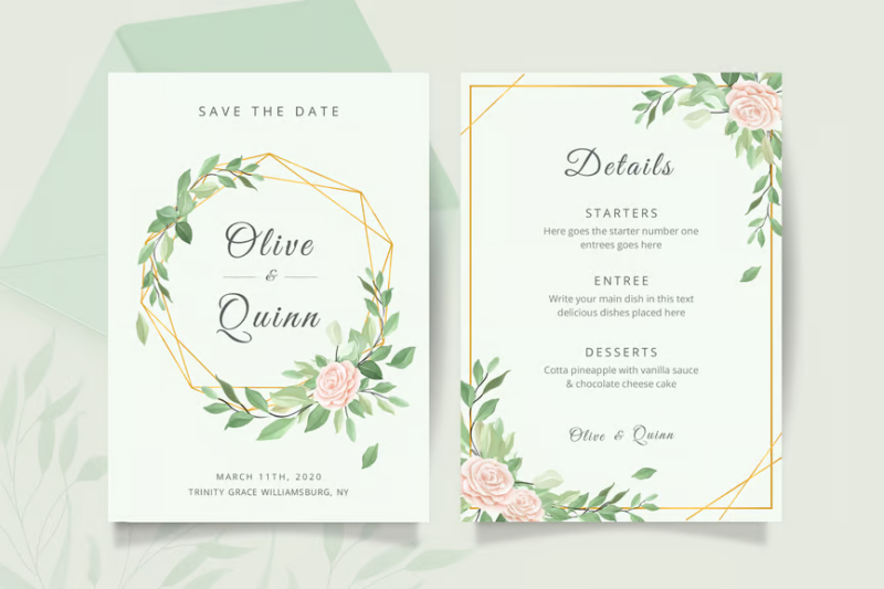 Wedding invitation card template