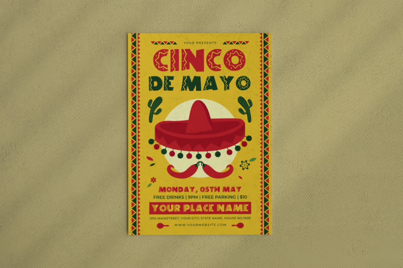 Cinco De Mayo Flyer, Print Templates ft. carnival & de - Envato