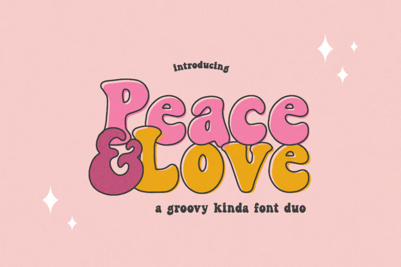 Peace and Love Font Duo