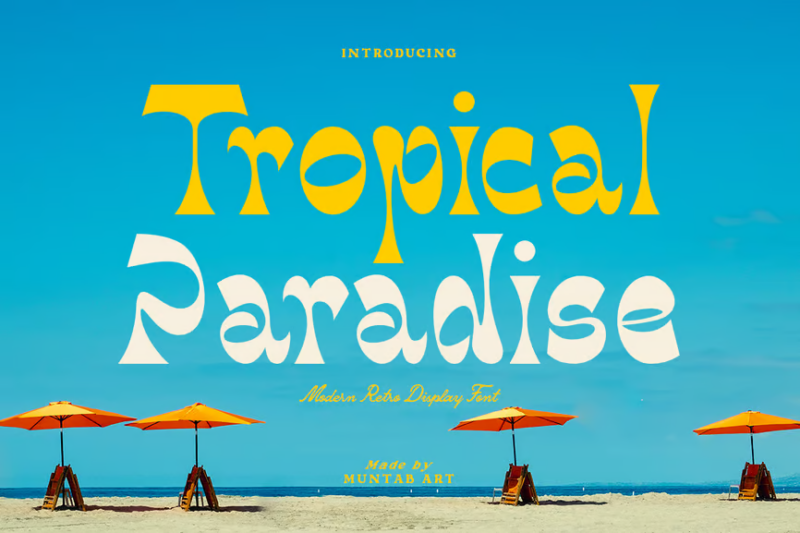 Tropical Paradise Retro Display Font