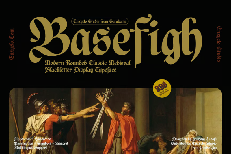 Basefigh - Medieval Rounded Blackletter Font